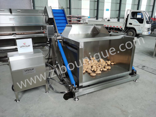 뿌리 채소 와 그 밖 의 식물 들 을 번거로움 이 없는 상태 에서 배하 하는 수압 튀기 기계