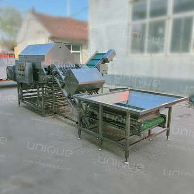 식품 음료 양파 껍질을 벗기고 절단하는 기계와 자동 양파 처리 라인